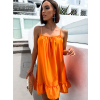 Oranžové volánkové šaty GLASSY volného střihu