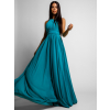 Tyrkysové dlouhé plesové šaty ADASA