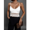 Bílý krajkový crop top SHIRIN