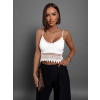 Bílý krajkový crop top SHIRIN