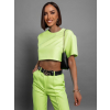 Neonově zelený elegantní dvoudílný komplet CRYLLA