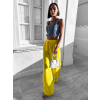 Žluté elegantní kalhoty CORAL s rozšířenými nohavicemi