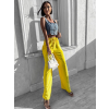 Žluté elegantní kalhoty CORAL s rozšířenými nohavicemi