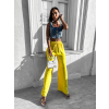Žluté elegantní kalhoty CORAL s rozšířenými nohavicemi