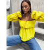 Žlutá halenka KITEN s řasenými rukávy