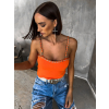 Oranžový top CATILO se zlatým řetízkem