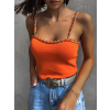 Oranžový top CATILO se zlatým řetízkem