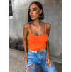 Oranžový top CATILO se zlatým řetízkem