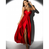 Červené elegantní šaty PATILLA s rozparkem