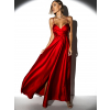 Červené elegantní šaty PATILLA s rozparkem