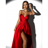 Červené elegantní šaty PATILLA s rozparkem