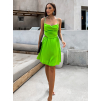 Světle zelené lesklé elegantní šaty JEWELRY s průstřihy
