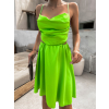 Světle zelené lesklé elegantní šaty JEWELRY s průstřihy