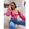 Růžový květovaný elegantní top LATERAL