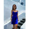 Královsky modré lesklé elegantní šaty JEWELRY s průstřihy