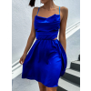 Královsky modré lesklé elegantní šaty JEWELRY s průstřihy