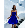 Královsky modré lesklé elegantní šaty JEWELRY s průstřihy
