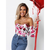 Béžový květovaný elegantní top LATERAL