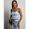 Světle modrý elegantní crop top TOPAZ