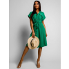 Zelené košilové šaty BARDOT se zavazováním