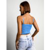 Tmavě modrý elegantní crop top TOPAZ