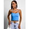 Tmavě modrý elegantní crop top TOPAZ