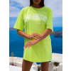 Neon zelené oversize tričko COLLARD s potiskem