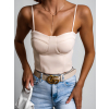 Krémový elegantní crop top TOPAZ