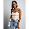 Krémový elegantní crop top TOPAZ