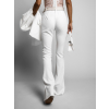 Bílé elegantní kalhoty TIEFRONT s rozparkem