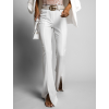 Bílé elegantní kalhoty TIEFRONT s rozparkem