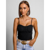 Černý elegantní crop top TOPAZ