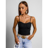 Černý elegantní crop top TOPAZ