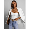 Bílý elegantní crop top TOPAZ