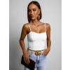 Bílý elegantní crop top TOPAZ