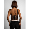 Černý elegantní krajkový crop top ANOTE