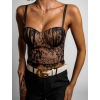 Černý elegantní krajkový crop top ANOTE