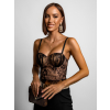 Černý elegantní krajkový crop top ANOTE