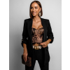 Černý elegantní krajkový crop top ANOTE