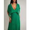 Zelené elegantní šaty PARFOMELLE s výsřihem do V