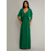 Zelené elegantní šaty PARFOMELLE s výsřihem do V