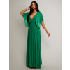 Zelené elegantní šaty PARFOMELLE s výsřihem do V