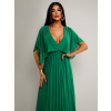 Zelené elegantní šaty PARFOMELLE s výsřihem do V