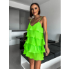 Neonově zelené šaty STORK s volánky