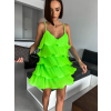 Neonově zelené šaty STORK s volánky