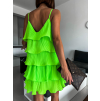 Neonově zelené šaty STORK s volánky