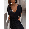 Černé elegantní šaty PARFOMELLE s výsřihem do V