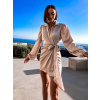Krémové elegantní šaty THERAPY se zavazováním
