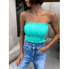 Tyrkysový elegantní crop top KEET