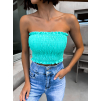 Tyrkysový elegantní crop top KEET